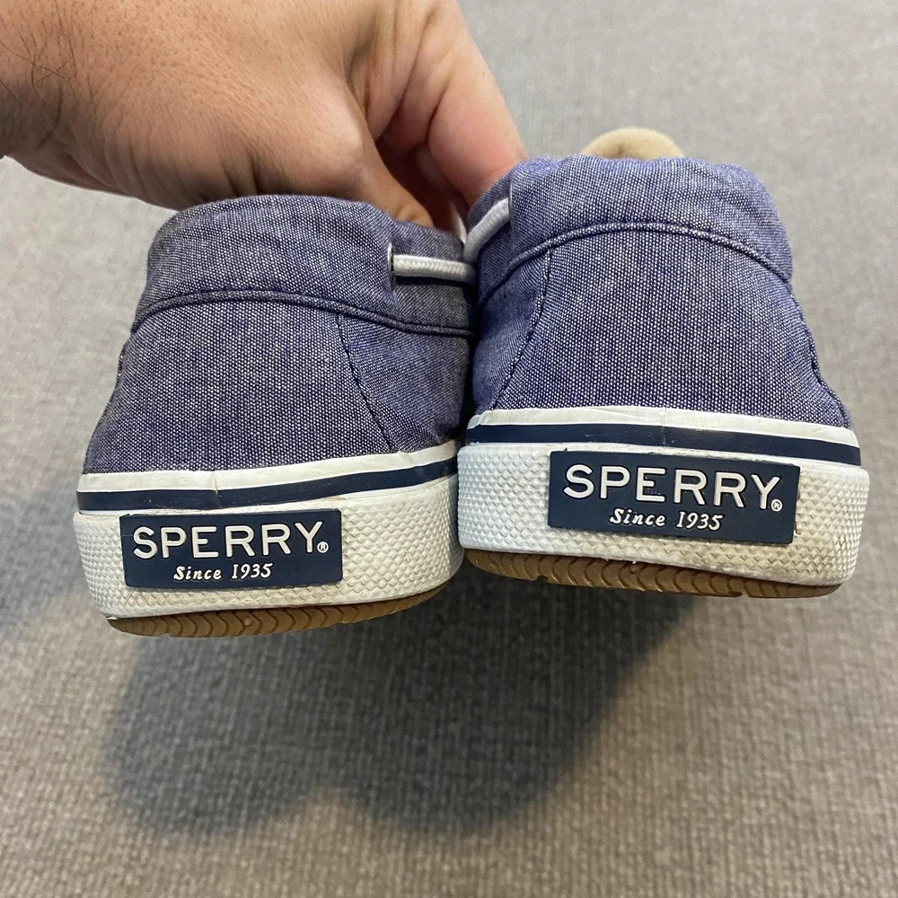 Sperry Top-Sider Boat Shoes Mens Size 12 Blue Canvas Preppy Non-Slip STS12848